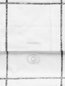 Kárované povlečení z bavlněného perkálu Juna, Bílá, černá, 155 x 220 cm + 1 polštář 80 x 80 cm