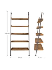 Ladder wandrek Wally in vintage design, Frame: gepoedercoat metaal, Bruin, 86 x 200 cm