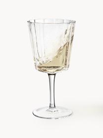 Verres à vin soufflés bouche Scallop Glasses, 4 pièces, Verre, soufflé bouche, Transparent, Ø 9 x haut. 17 cm, 250 ml