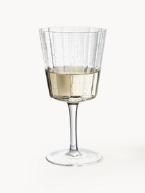 Calici vino in vetro soffiato millerighe Scallop Glasses 4 pz, Vetro soffiato, Trasparente, Ø 9 x Alt. 17 cm, 250 ml
