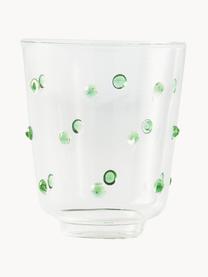 Ručne fúkané poháre na vodu Nob, 2 ks, Fúkané sklo, Priehľadná, zelená, Ø 9 x V 10 cm, 300 ml