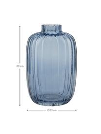 Vaso in vetro blu Groove, Vetro, Blu, Ø 13 x Alt. 20 cm