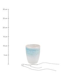 Ręcznie wykonany kubek Amalia, 2 szt., Porcelana, Jasny niebieski, kremowobiały, Ø 10 x W 11 cm, 430 ml
