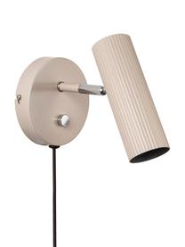 Verstelbare wandspot Hubble met stekker in beige, Lampenkap: metaal, Beige, chroomkleurig, D 17 x H 15 cm