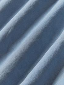 Drap-housse en lin délavé pour sommier tapissie Airy, Bleu, larg. 90 x long. 200 cm, haut. 35 cm
