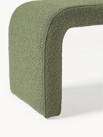 Banco tejido bouclé Penelope, Tapizado: tejido bouclé (100% polié, Estructura: metal, madera contrachapa, Bouclé verde oscuro, An 110 x Al 46 cm