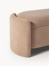 Banc bouclette avec rangement Benji, Bouclette beige, larg. 140 x haut. 50 cm