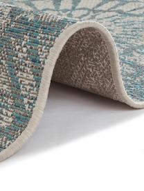 In- & outdoor vloerkleed Arnon met patroon, 100% polypropyleen, Turquoise, beige, B 140 x L 200 cm (maat S)