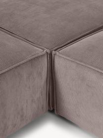 Sofá rinconera modular de pana Lennon, Tapizado: pana (92% poliéster, 8% p, Estructura: madera de pino maciza, ma, Patas: plástico, Pana gris pardo, An 418 x F 269 cm, chaise longue izquierda