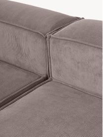 Sofá rinconera modular de pana Lennon, Tapizado: pana (92% poliéster, 8% p, Estructura: madera de pino maciza, ma, Patas: plástico, Pana gris pardo, An 418 x F 269 cm, chaise longue izquierda