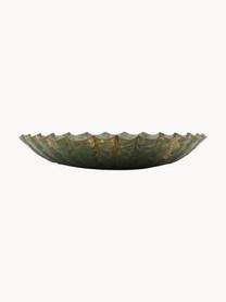 Plateaux décoratifs artisanaux Milla, 3 pièces, Fer, enduit, Vert olive avec finition antiquaire, Ø 14 cm