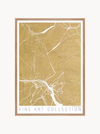 Impression numérique encadrée Gold Marble, Blanc, doré, larg. 30 x haut. 40 cm