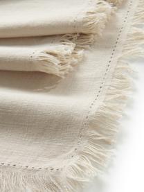 Runner in cotone con frange Henley, 100% cotone, Beige, Larg. 40 x Lung. 140 cm