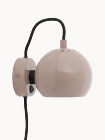 Design bolvormige wandlamp Ball, Lampenkap: gecoat metaal, Lichtroze, B 16 x H 12 cm