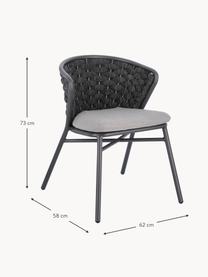 Krzesło ogrodowe Harlow, Tapicerka: 100% polipropylen, Stelaż: aluminium malowane proszk, Jasnoszara tkanina, antracytowy, S 62 x G 58 cm