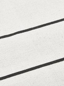Flachgewebter Baumwollteppich David mit Linien, handgefertigt, 100% Baumwolle, Cremeweiss, Schwarz, B 200 x L 300 cm (Grösse L)