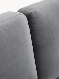 Petit canapé d'angle en velours Fluente, Velours gris foncé, larg. 198 x prof. 152 cm, méridienne à droite