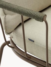 Garten-Loungesessel Jay, Bezug: 100 % Polyester, Gestell: Metall, pulverbeschichtet, Armlehnen: Seil, Webstoff Hellbeige, Greige, B 77 x T 70 cm