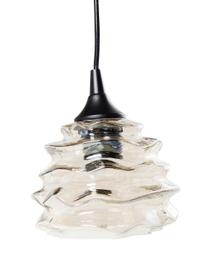 Lampa wisząca ze szkła Ruffle, Pomarańczowy, szary, odcienie bursztynowego, S 69 x W 17 cm