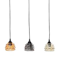 Lampa wisząca ze szkła Ruffle, Pomarańczowy, szary, odcienie bursztynowego, S 69 x W 17 cm