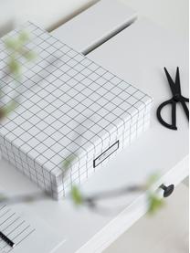 Aufbewahrungsbox Oskar, Box: fester, laminierter Karto, Weiß, Schwarz, B 26 x H 9 cm