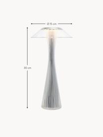 Mobilna lampa stołowa LED Space, Tworzywo sztuczne, Odcienie srebrnego, Ø 15 x W 30 cm