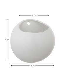 Malý nástenný obal na kvetináč z keramiky Globe, Keramika, Biela, Ø 15 x V 15 cm