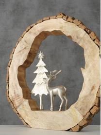 Decoratief object Ullach met metalen figuurtjes, Voetstuk: hout, Zilverkleurig,helder hout, B 40 x H 40 cm