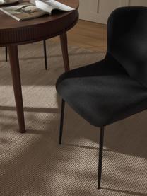 Chaise rembourrée Tess, Tissu noir, larg. 49 x prof. 64 cm
