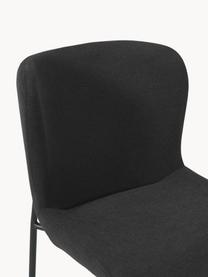 Chaise rembourrée Tess, Tissu noir, larg. 49 x prof. 64 cm