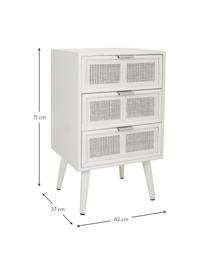 Nočný stolík so zásuvkou Cayetana Shelfy, Drevo biela, Š 42 x V 71 cm