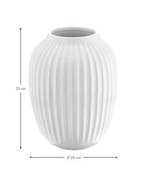 Vase décoratif blanc fait main Hammershoi, Porcelaine, Blanc, Ø 20 x haut. 25 cm