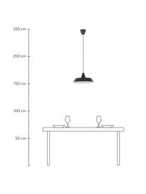 Lámpara de techo Jubilee, estilo escandinavo, Pantalla: acero pintado, Anclaje: plástico, Cable: cubierto en tela, Negro, Ø 40 x Al 20 cm