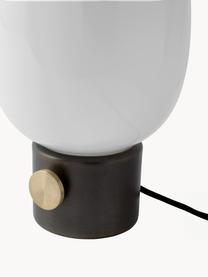 Dimbare tafellamp JWDA met USB-aansluiting, Lampenkap: glas, Lampvoet: gecoat metaal, Taupe, Ø 17 x H 29 cm