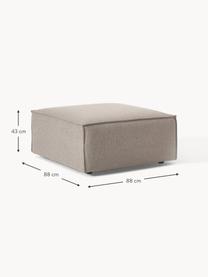 Pouf Lennon, Tissu taupe, larg. 88 x prof. 88 cm