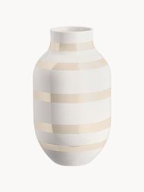 Große handgefertigte Keramik-Vase Omaggio, H 31 cm, Keramik, Hellbeige, Off White, Ø 20 x H 31 cm