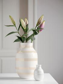 Große handgefertigte Keramik-Vase Omaggio, H 31 cm, Keramik, Hellbeige, Off White, Ø 20 x H 31 cm