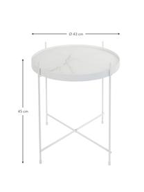 Table d'appoint avec plateau amovible Cupid, Blanc, Ø 43 x haut. 45 cm