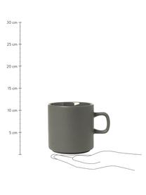 Koffiekopjes Pilar in mat/glanzend donkergrijs, 6 stuks, Keramiek, Donkergrijs, Ø 9 x H 9 cm, 250 ml