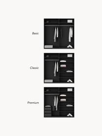 Modulaire draaideurkast Simone, 200 cm breed, diverse varianten, Frame: spaanplaat, FSC-gecertifi, Walnoothout optiek, zwart, Basis interieur, B 200 x H 200 cm