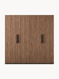 Armario modular Simone, 4 puertas (200 cm), diferentes variantes, Estructura: tablero aglomerado revest, Aspecto madera de nogal, negro, Interior Basic (An 200 x Al 200 cm)