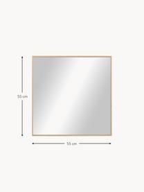 Eckiger Wandspiegel Avery mit braunem Eichenholzrahmen, Rahmen: Eichenholz, FSC-zertifizi, Spiegelfläche: Spiegelglas, Eichenholz, B 55 x H 55 cm