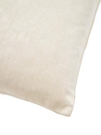 Housse de coussin satin de coton motif floral beige Cynthia, 100 % satin de coton, Beige, Larg. 40 cm, long. 40 cm