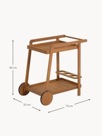 Barový vozík z akáciového dřeva Felisa, 100 % akáciové dřevo, Akáciové dřevo, Š 55 cm, V 82 cm