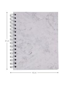 Carnet de notes Bürli, Blanc, marbré, larg. 16 x haut. 21 cm