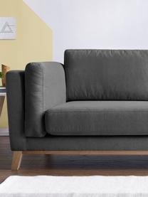 Sofa Seattle (3-osobowa), Tapicerka: 100% poliester, Stelaż: drewno naturalne, płyta w, Nogi: drewno naturalne, Ciemny szary, S 218 x G 86 cm