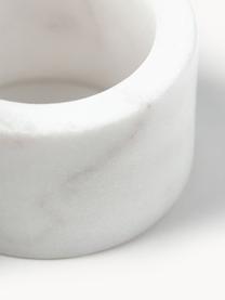 Ronds de serviette de table en marbre Agata, 4 pièces, Marbre, Blanc, marbré, Ø 6 x haut. 3 cm