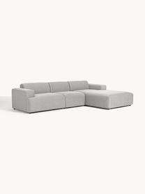 Ecksofa Melva (4-Sitzer), Bezug: 100 % Polyester Der strap, Gestell: Massives Kiefern- und Fic, Webstoff Hellgrau, B 319 x T 195 cm, Eckteil links