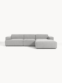 Ecksofa Melva (4-Sitzer), Bezug: 100 % Polyester Der strap, Gestell: Massives Kiefern- und Fic, Füße: Kunststoff Dieses Produkt, Webstoff Hellgrau, B 319 x T 195 cm, Eckteil links