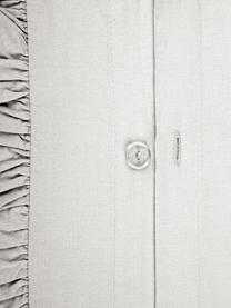 Gewaschener Baumwoll-Kissenbezug Florence mit Rüschen, Webart: Perkal Fadendichte 180 TC, Hellgrau, B 65 x L 100 cm